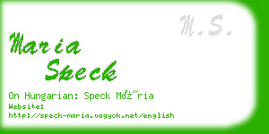 maria speck business card